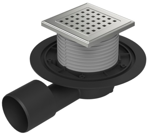 Floor drain with side outlet D50/75, stainless steel grid GATE - CHUDĚJ ...