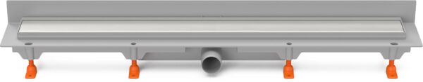 Linear. floor drain to wall side outlet, D40, 650 mm, Klasik grid gloss