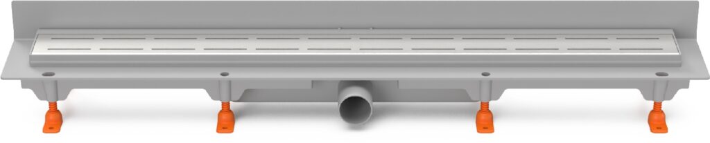 Linear. floor drain to wall side outlet, D40, 850 mm, Line grid matt