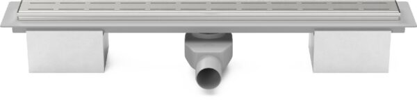 Linear floor drain 650mm with SS frame, side outlet D50 and swivel siphon 360°, Line glossy